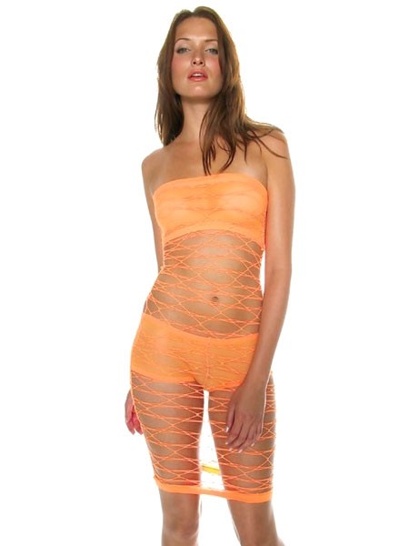 Sexy oranje pakje met net design
